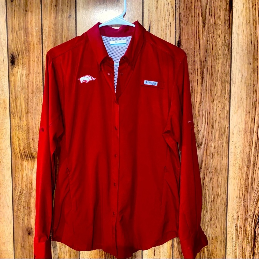 Arkansas Razorbacks Women’s Columbia PFG Long Sleeve ❤️🖤🐗